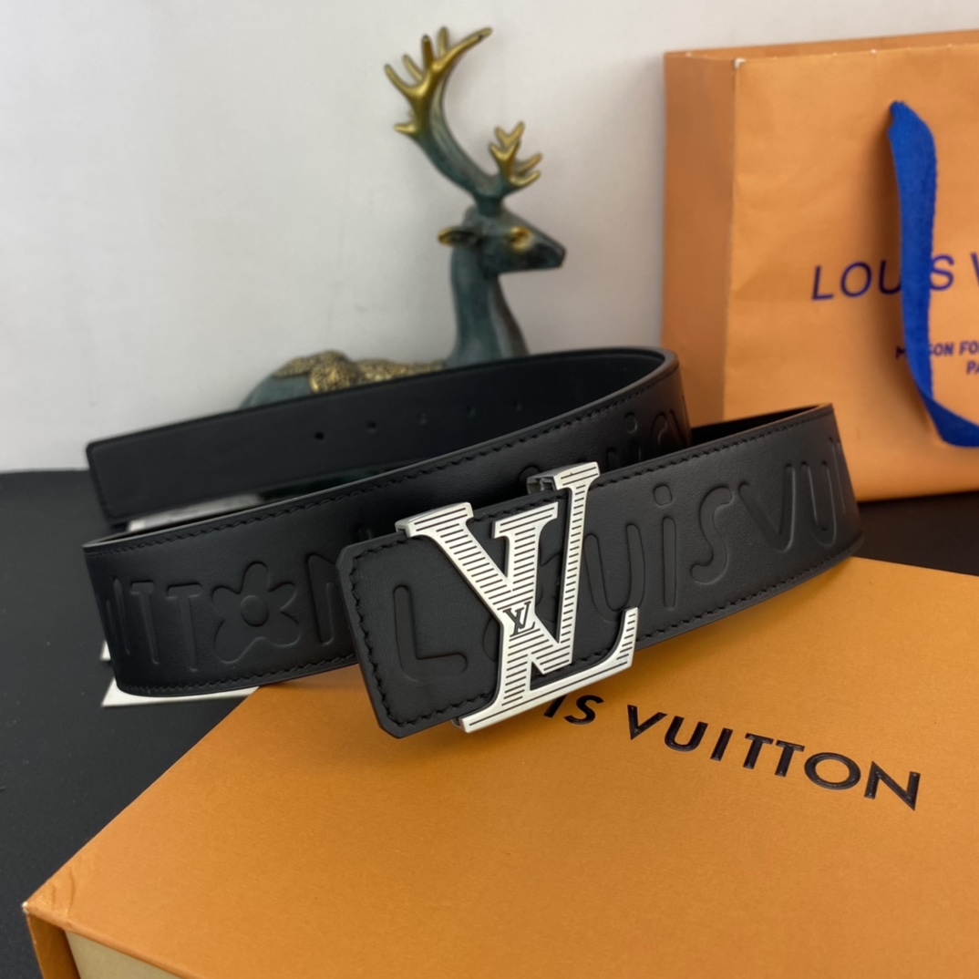 LV💕 特种皮腰带系列 ，原厂五金精品不锈钢扣，手感柔软舒适 宽3.8CM。