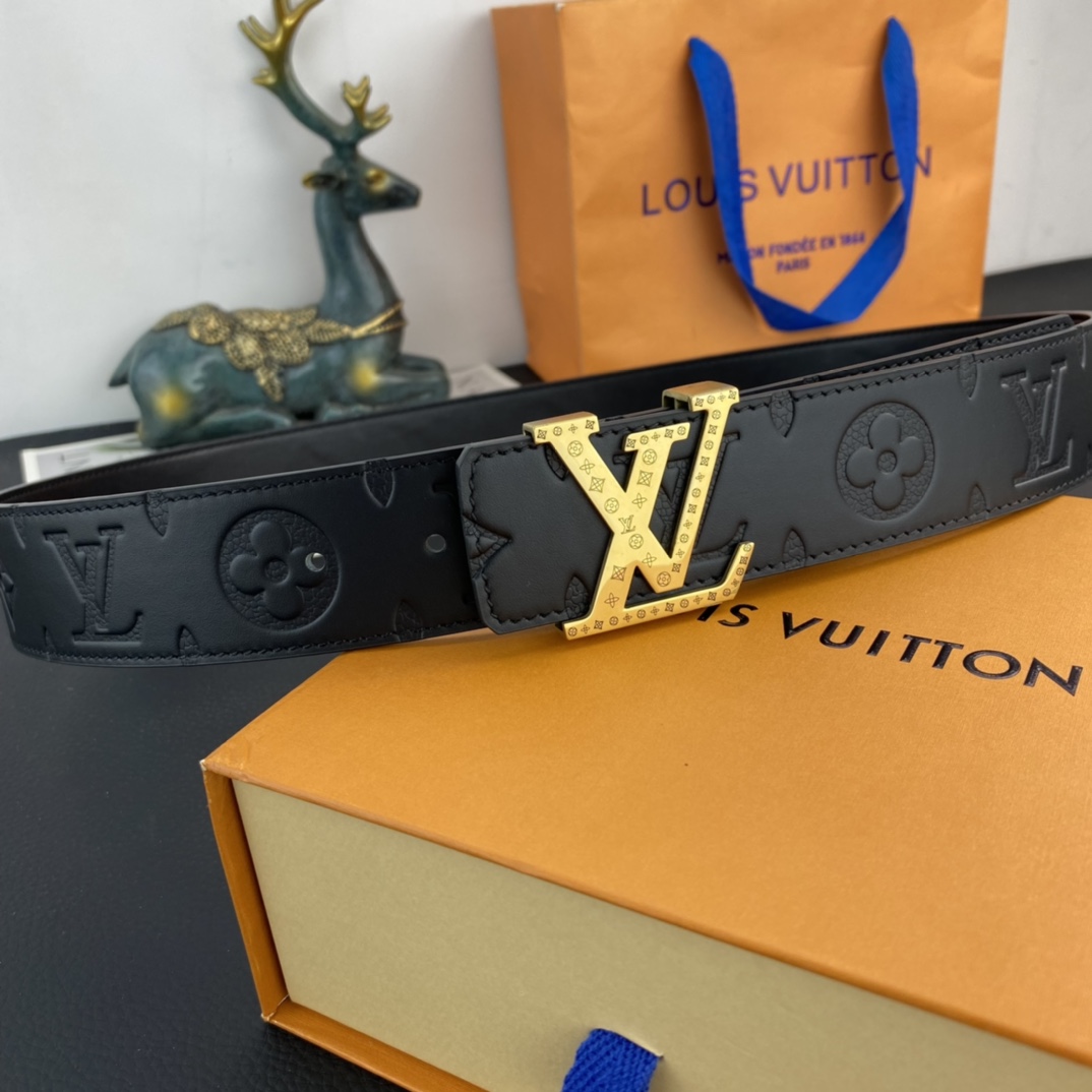 LV💕 特种皮腰带系列 ，原厂五金精品不锈钢扣，手感柔软舒适 宽3.8CM。