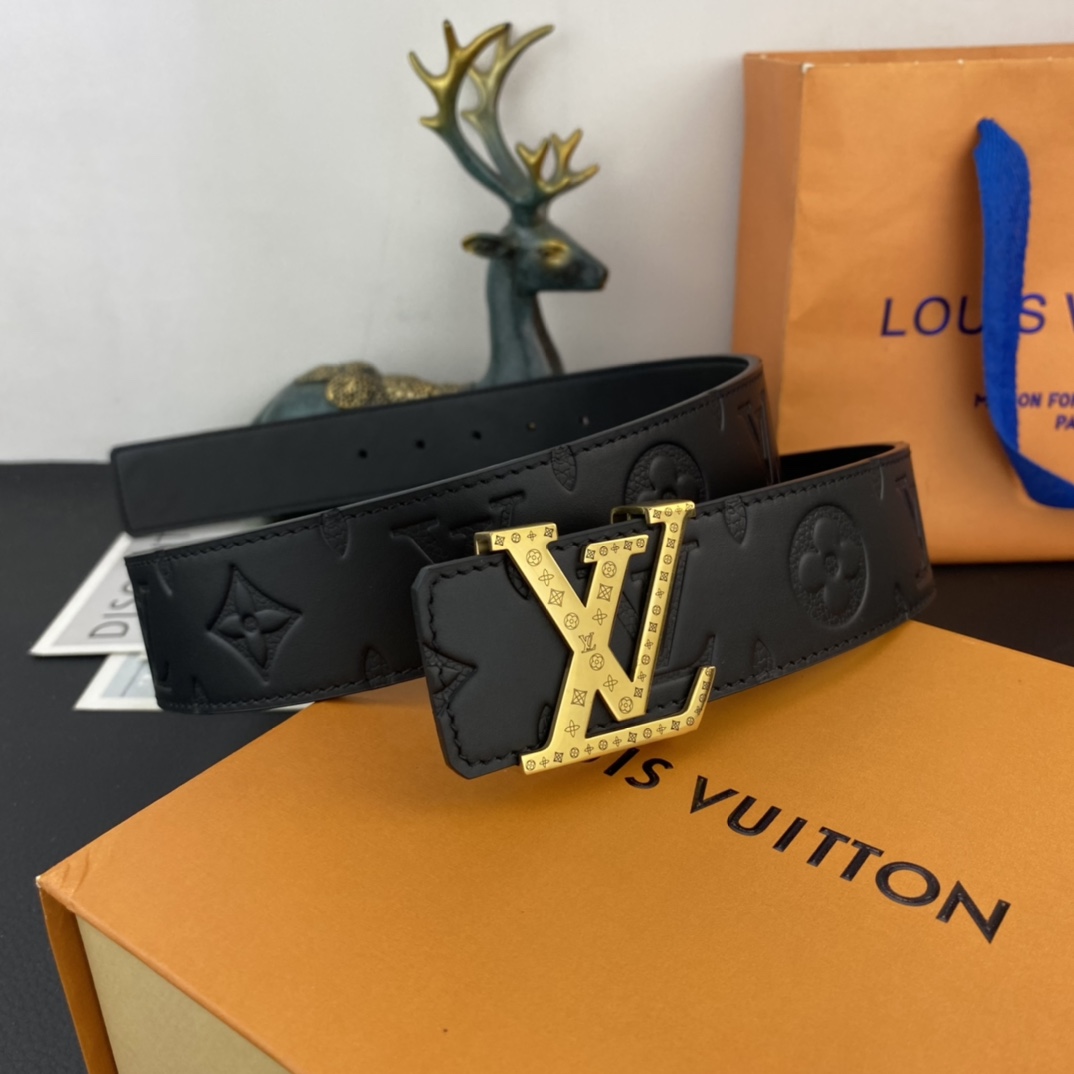 LV💕 特种皮腰带系列 ，原厂五金精品不锈钢扣，手感柔软舒适 宽3.8CM。
