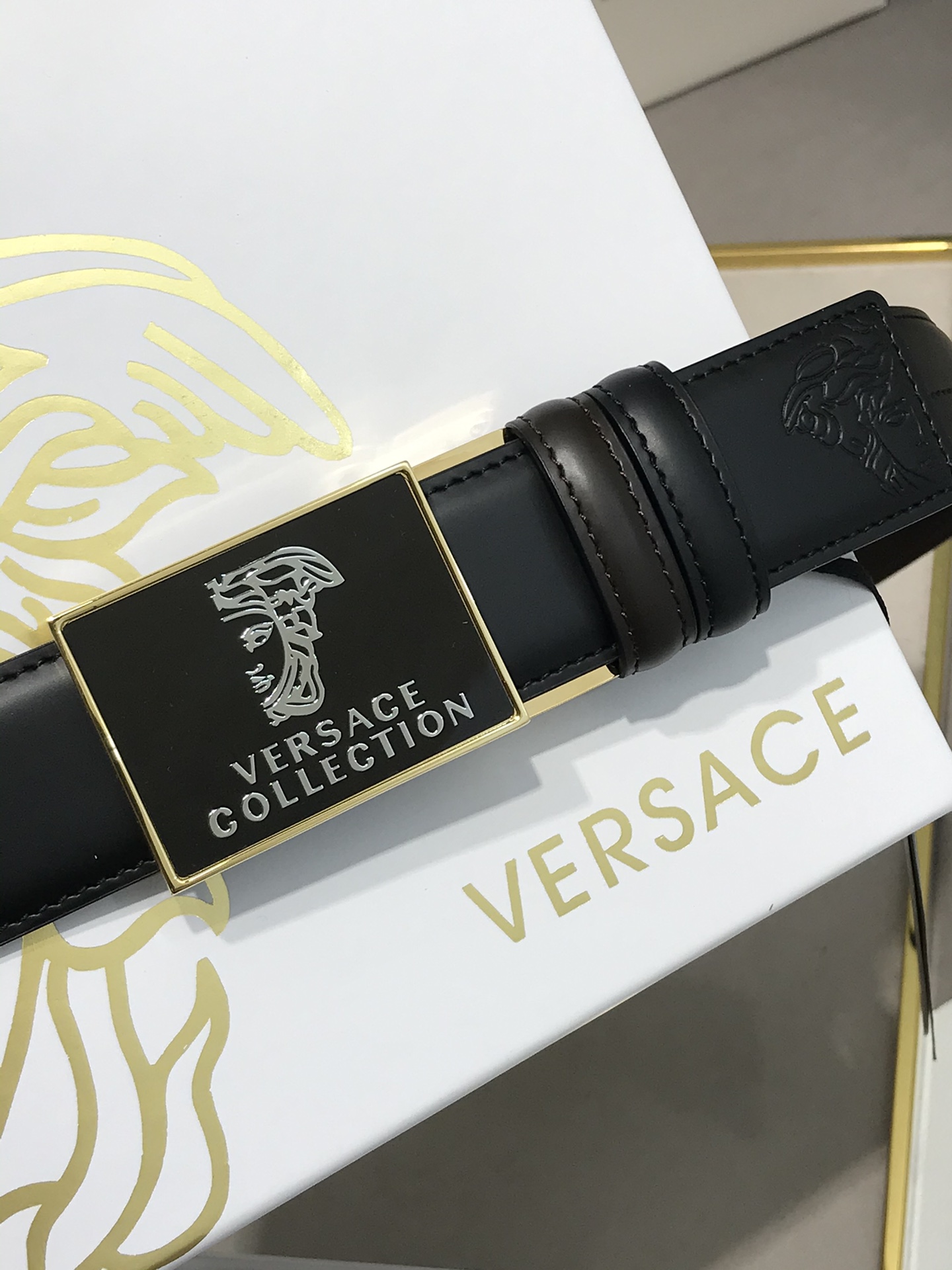 [Versace Belts]clear and beautiful soft cortex feel comfortable high grade Hig