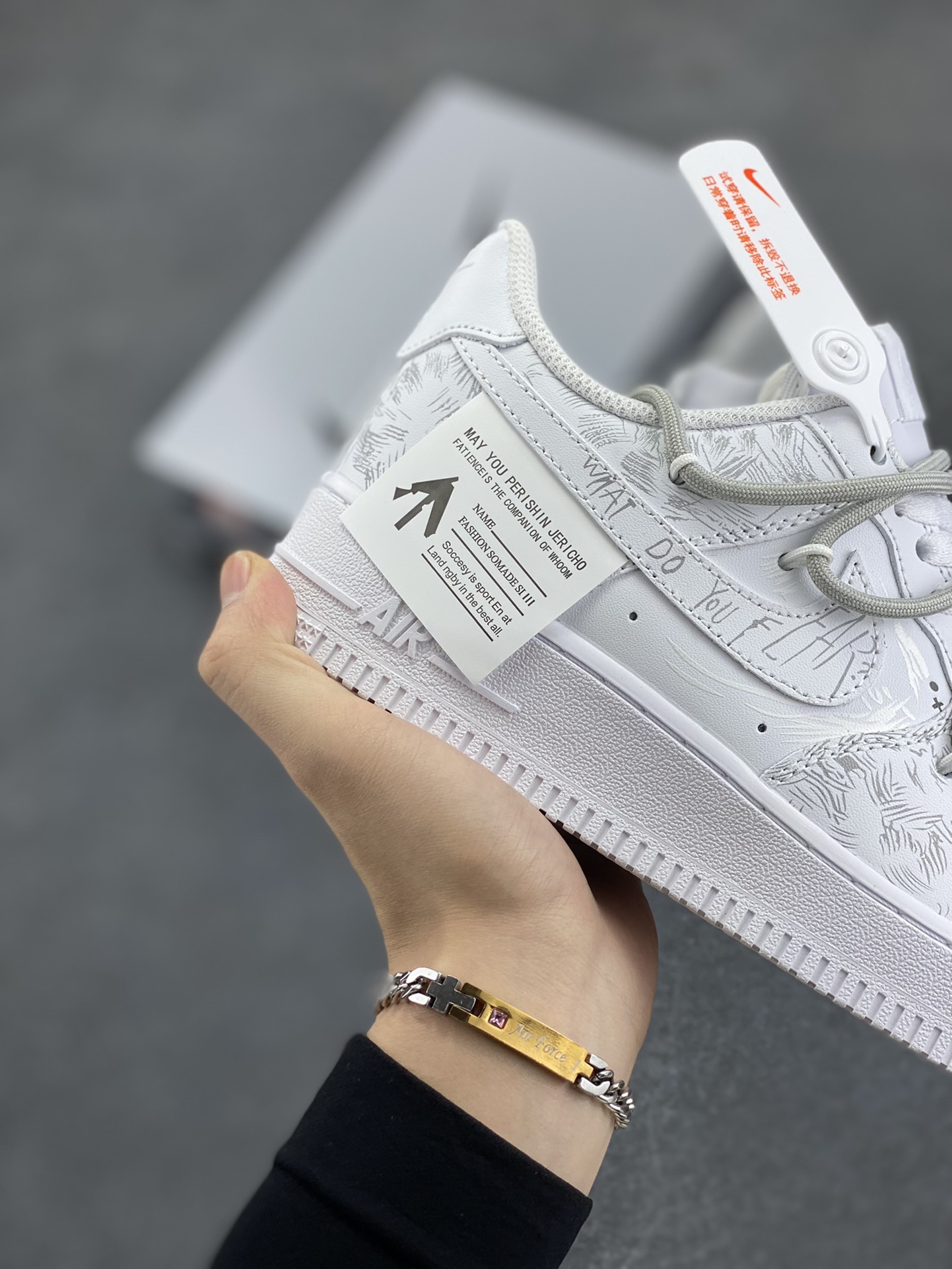 图片[6]-Nike Air Force 1 Low’07 爱情宣言 空军一号绑带低帮休闲板鞋 定制皮料 原厂3D打印 定制鞋盒 原楦原纸板 纯正空军版型 内置全掌气垫 货号：ZH0316-034 尺码：36 36.5 37.5 38 38.5 39 40 40.5 41 42 42.5 43 44 44.5 45-选品中心
