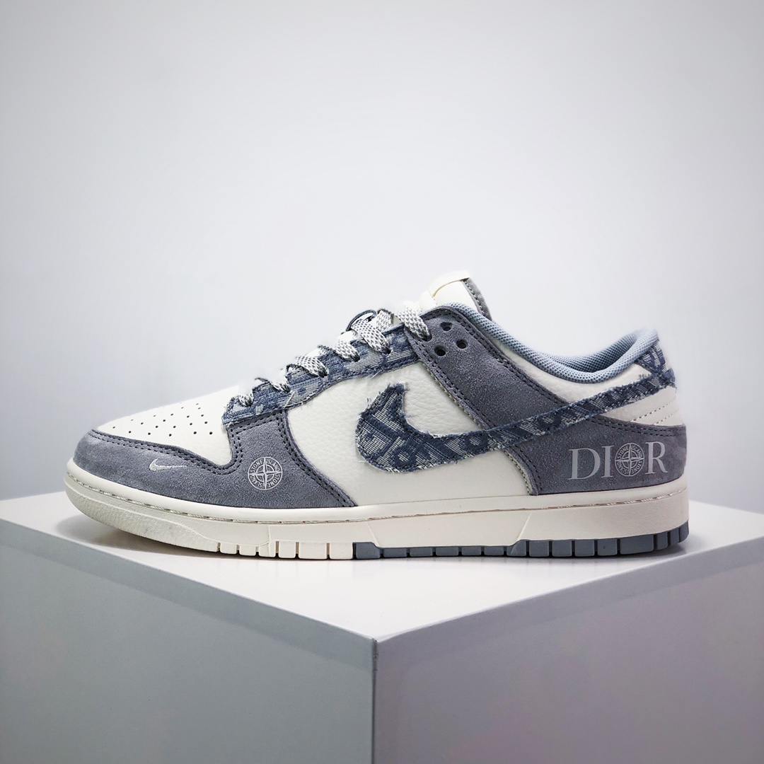 💰280
Nike SB Dunk Low“迪奥X石头岛三方联名——织布米灰灰勾” 周年高端定制 低帮休闲板鞋 定制鞋盒 大厂纯原品质出货 超高清洁度 皮料切割干净无任何毛边 细节完美 
货号：DM6868-006
Size:36 36.5 37.5 38 38.5 39 40 40.5 41 42 42.5 43 44 44.5 45