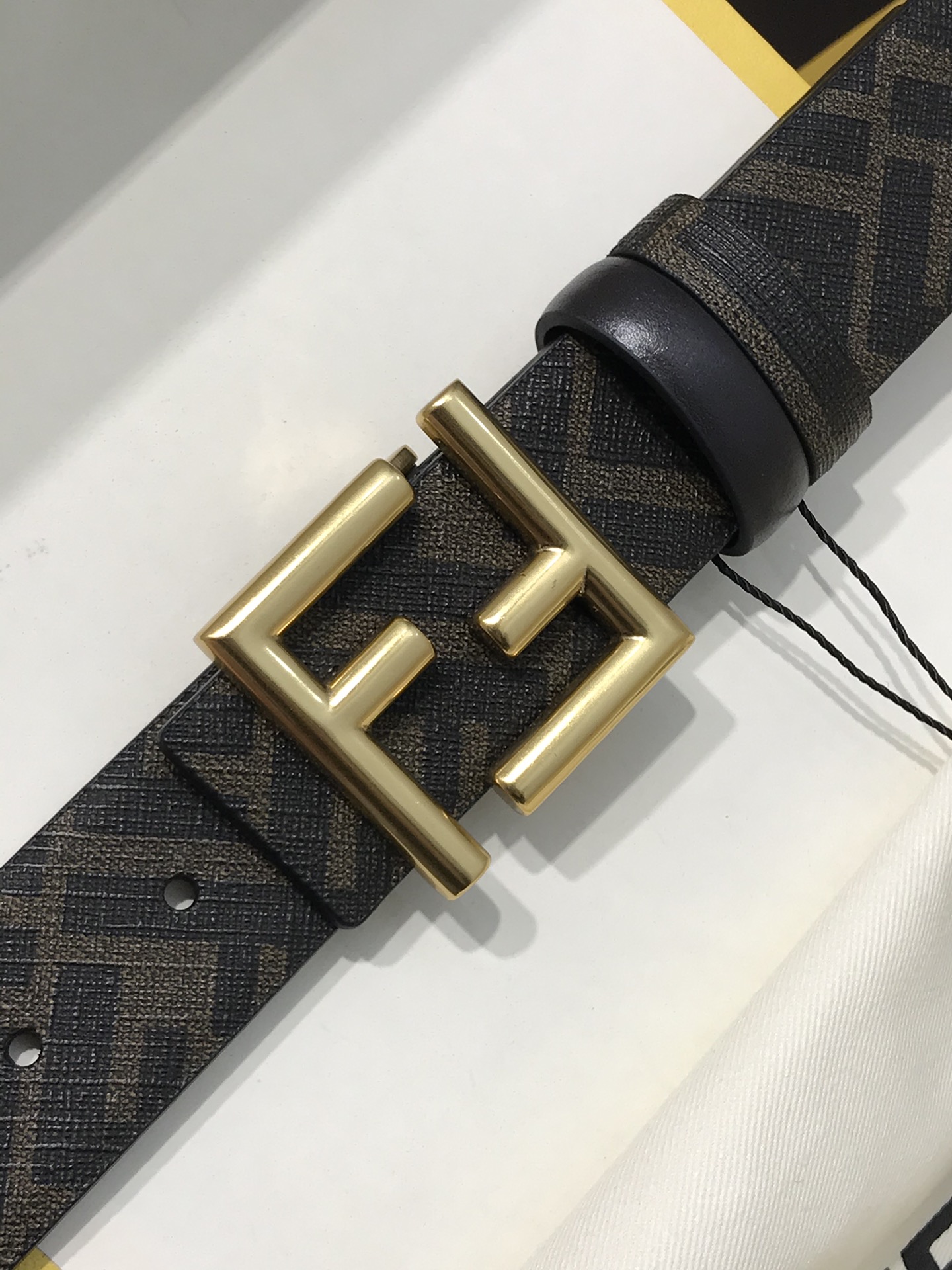 [Fendi Belts]Fendi FD width 35MM supports NFC chip scanning Logo shaped belt O