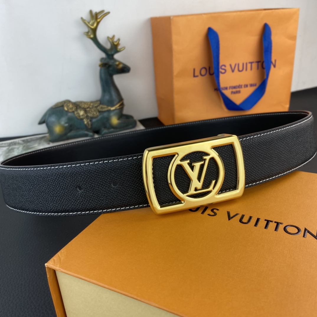 LV💕 特种皮腰带系列 ，原厂五金精品不锈钢扣，手感柔软舒适 宽3.8CM。