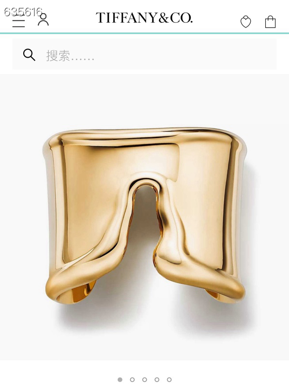 Tiffany & Co. TFN蒂芙妮Tiffany欧美 走秀款夸张金属光面手镯 Elsa Peretti系列开口手镯致敬自然之美