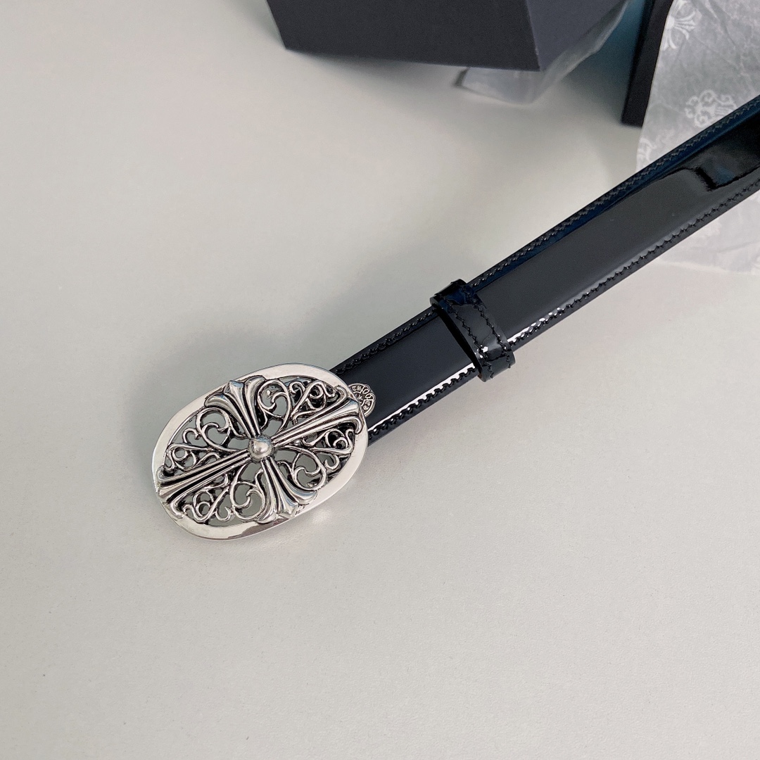 “ChromeHearts Crocine-mini Belt: Perfect Purchase for Ms. Crocson, 2.5cm Wide” - 图片 2