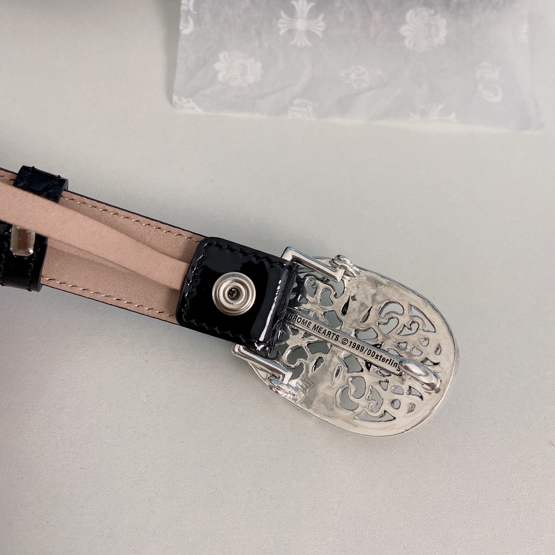“ChromeHearts Crocine-mini Belt: Perfect Purchase for Ms. Crocson, 2.5cm Wide” - 图片 5