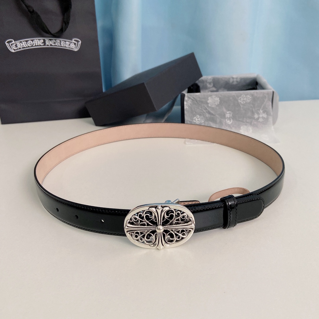 “ChromeHearts Crocine-mini Belt: Perfect Purchase for Ms. Crocson, 2.5cm Wide” - 图片 1