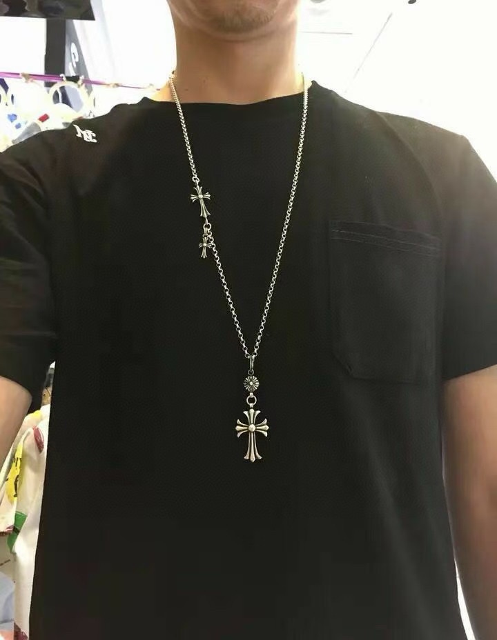 NO:922424,Chrome heart cross pendant necklace, chain length 60CM, can be matched with round bead/pearl/square pearl chain, fine jewelry, chrome hearts, necklace19860909克罗心十字架吊坠项链 链长60CM可配圆珠/珍珠/方珍珠链,饰品精品,chrome hearts,necklace,Jewelry