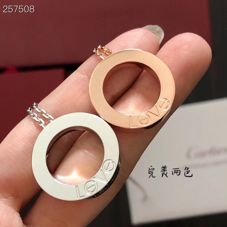 Cartier 满钻 版本 卡地亚 光面 满钻版 大饼项链 双面可佩戴