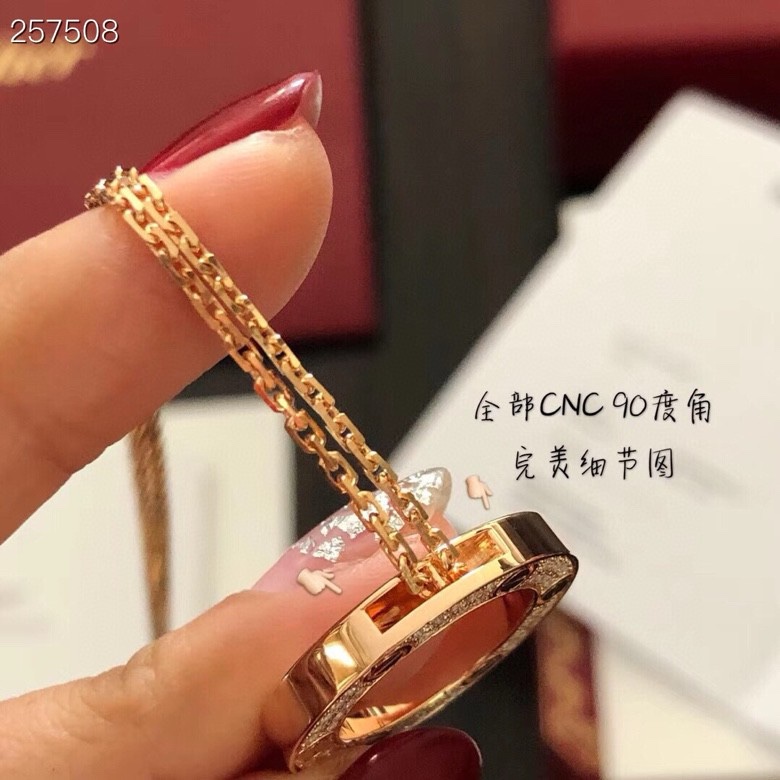 Cartier 满钻 版本 卡地亚 光面 满钻版 大饼项链 双面可佩戴