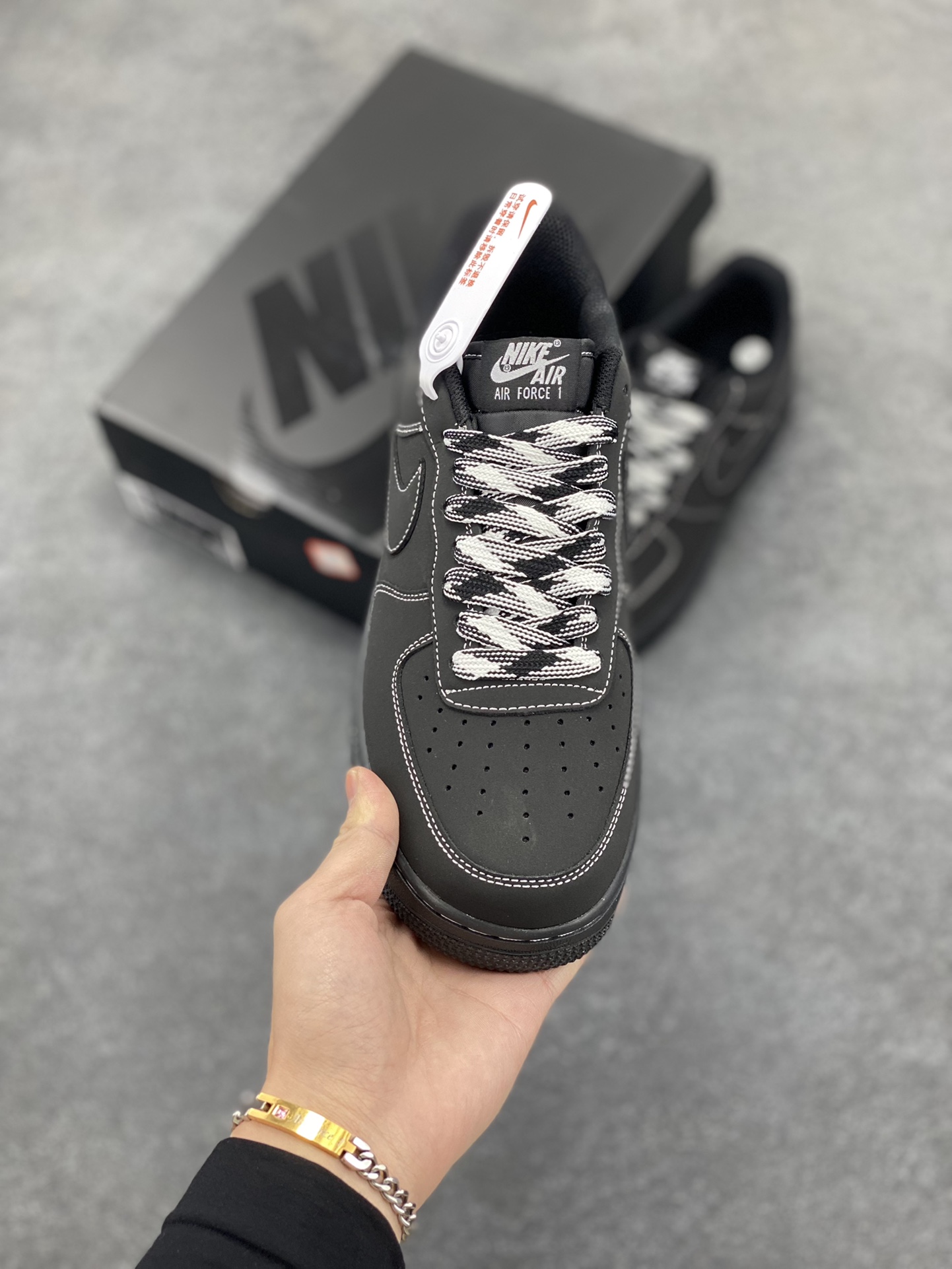 图片[2]-爆款定制  NIke Air Force 1 \’07 黑武士 空军一号低帮休闲板鞋 原楦头原纸板 纯正空军版型 定制鞋盒 全掌内置全掌气垫 原厂中底钢印 拉帮完美 货号：HW2636-079 尺码：36 36.5 37.5 38 38.5 39 40 40.5 41 42 42.5 43 44 44.5 45-选品中心