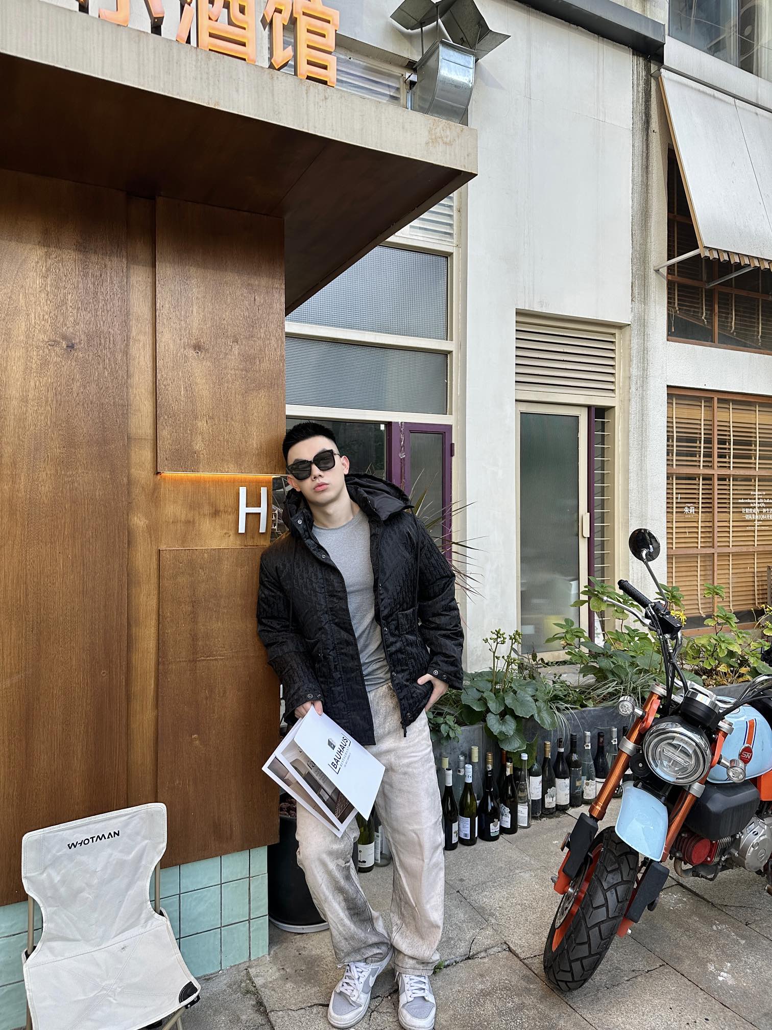 DIOR/迪奥 满印提花LOGO连帽羽绒棉服 上身效果#