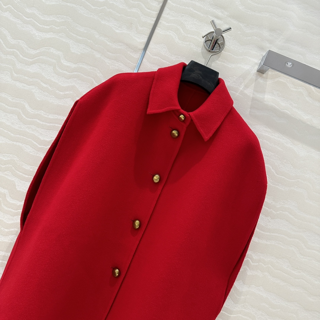 Exclusive French Retrogent Cloak Coat with Arc Shoulder Cutting Process, Handmade Quality - 图片 2