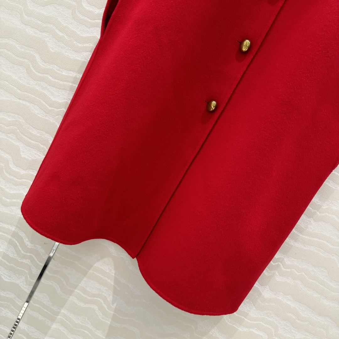 Exclusive French Retrogent Cloak Coat with Arc Shoulder Cutting Process, Handmade Quality - 图片 6