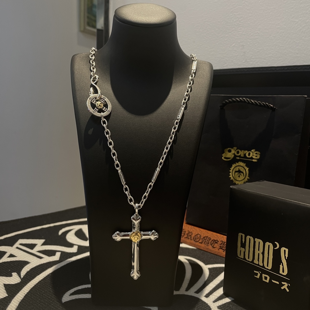 NO:108623,[New Products are on the Shelves] Goro’s Takahashi Goro’s Gold Cross Pendant, Takahashi Classic Bamboo Necklace, Top Version, Accepted Exclusive Shot, Focus on the High-end Market, Kuaishou/ins/Xiaohongshu Hot Model, absolutely different from the ordinary version!  The details of the picture product are consistent with ZP!  Original production process, precision quality, purely handmade, authentic model opening, fashion essentials, both men and women can wear, same couple style, rock punk silver style, retro elements, trendy and versatile, same style on the official website, fine jewelry, necklace19860909【新品上架】Goro’s高桥吾郎点金十字架吊坠,高桥经典竹节项链,顶级版本,认准独家拍摄,主攻高端市场 ,快手/ins/小红书热门款,绝对区别普通版本！图片产品细节与ZP一致！原版制作工艺 精工品质 纯手工打造 ～正品开模潮流时尚必备 男女均可佩戴 情侣款同款 摇滚朋克泰银风格 复古元素 潮流百搭 官网同款,饰品精品,necklace,Jewelry