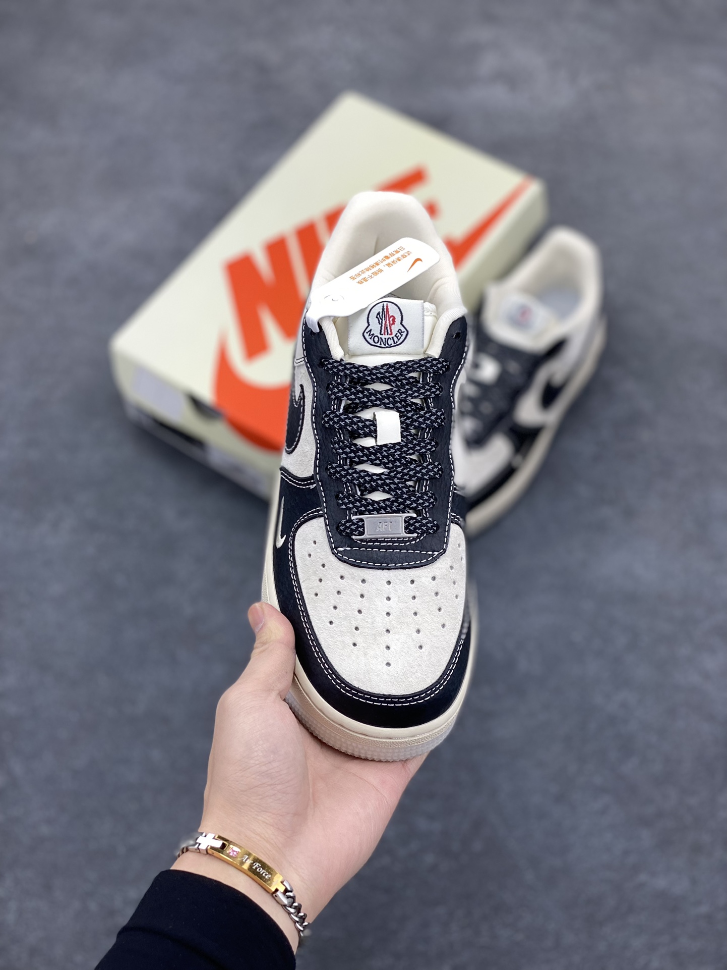 图片[2]-NIke Air Force 1 \’07 Low “蒙口联名–黑荔纹猪八”空军一号 低帮 运动鞋 休闲鞋 折边针车 工艺难度大 原楦头原纸板 原装鞋盒 定制五金配件 内置全掌气垫 原厂鞋底 货号：CH6336-514 尺码：36 36.5 37.5 38 38.5 39 40 40.5 41 42 42.5 43 44 44.5 45-选品中心