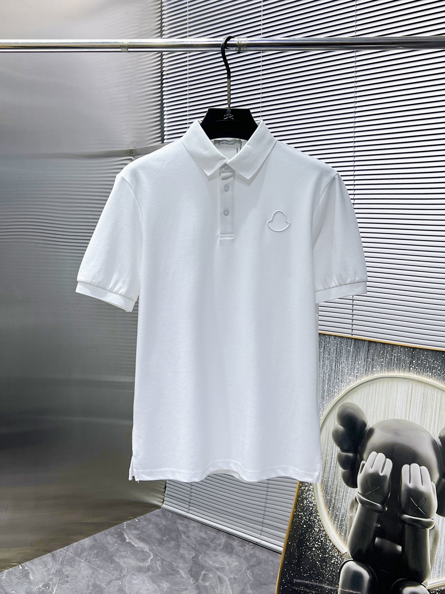 Moncler Men's Black Pique Cotton Polo Shirt | Short Sleeve, Breathable 3 i1734542328 7904 1