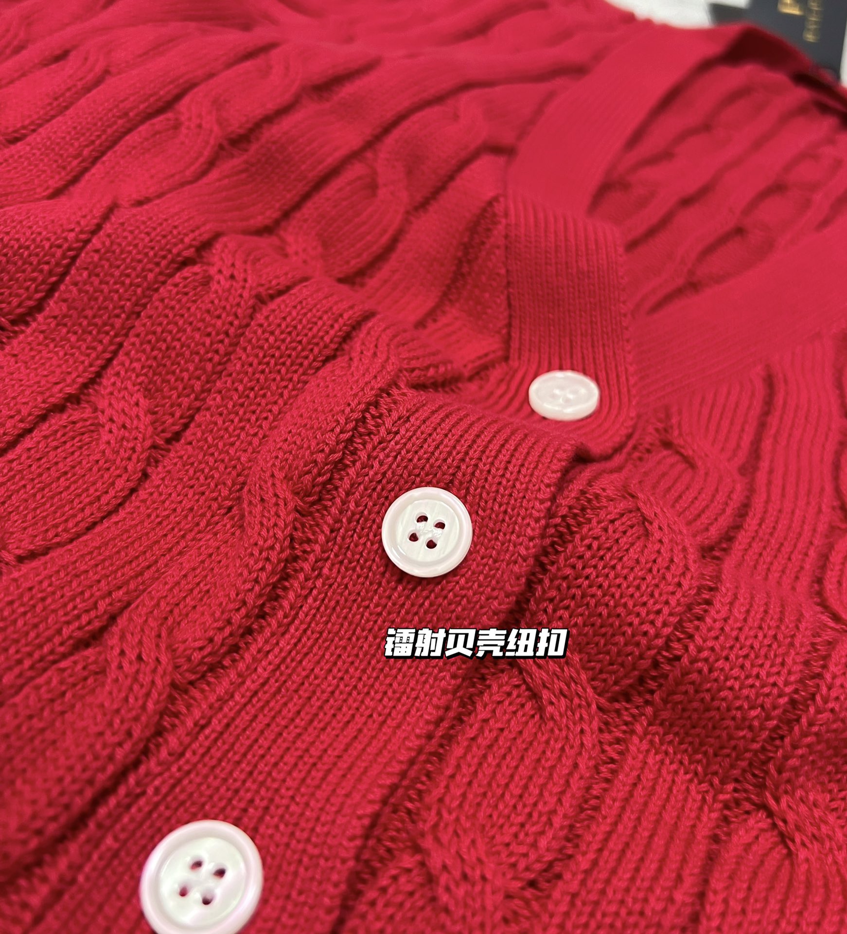 קרדיגן Ralph Lauren אדום קלסי V מלא ברודרי סוסיות לחג וחמימות 7 i1734600573 6090 5