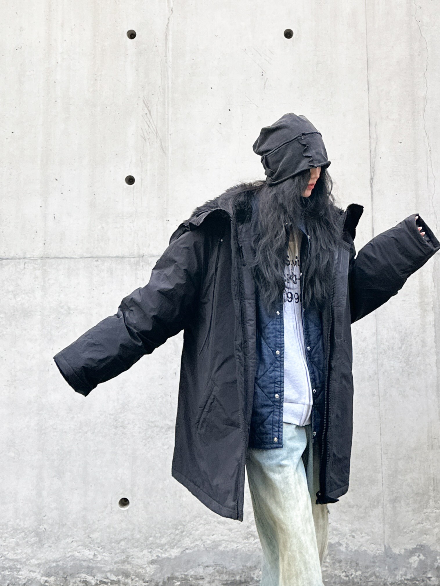 🌾🛒🛒🛒🛒NEW｜新款棉服外套，纯棉面布，厚实不易皱，内胆夹棉保暖防风，夹毛领帽子，解构两穿设计，宽松版