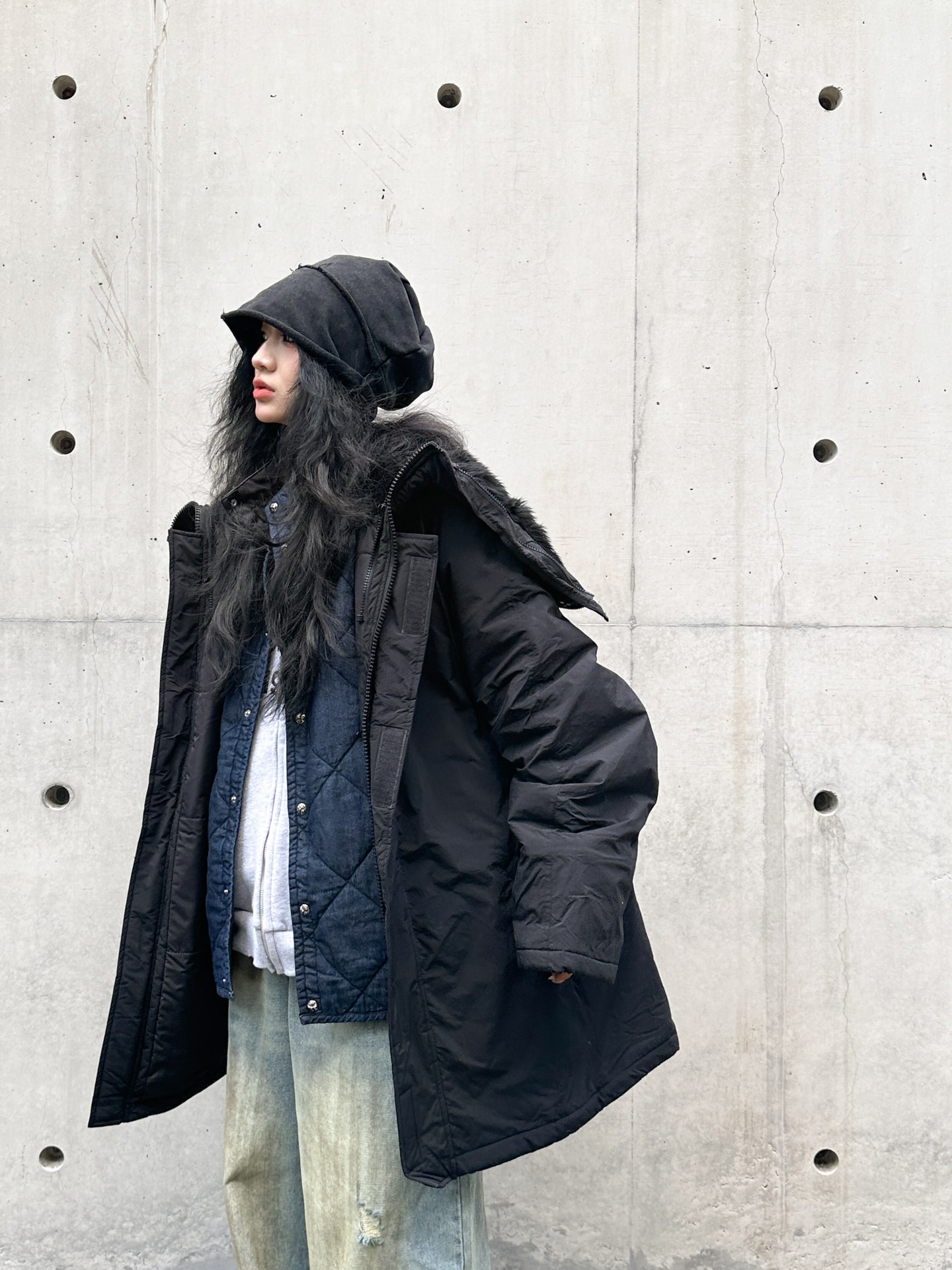 🌾🛒🛒🛒🛒NEW｜新款棉服外套，纯棉面布，厚实不易皱，内胆夹棉保暖防风，夹毛领帽子，解构两穿设计，宽松版