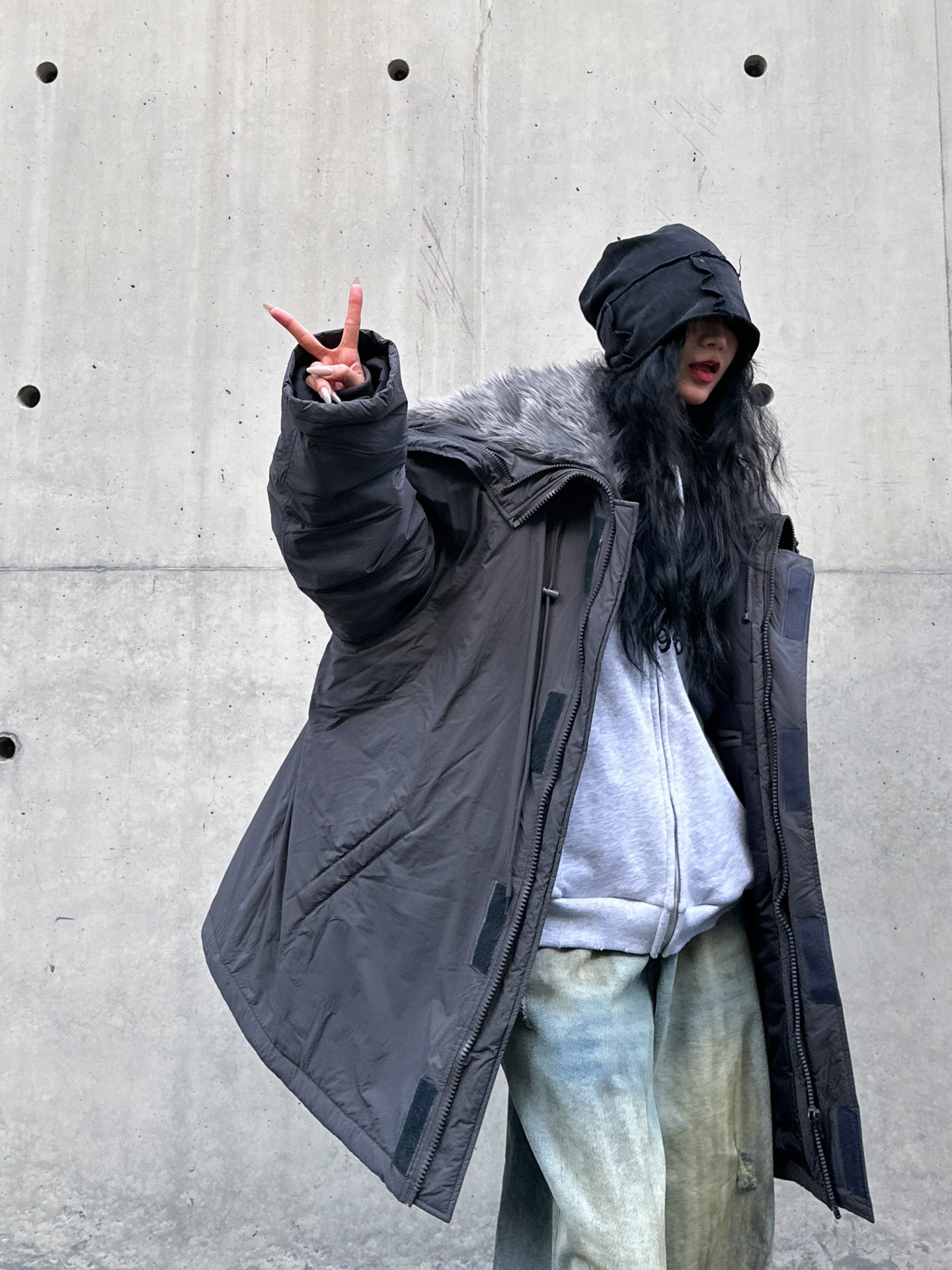 🌾🛒🛒🛒🛒NEW｜新款棉服外套，纯棉面布，厚实不易皱，内胆夹棉保暖防风，夹毛领帽子，解构两穿设计，宽松版