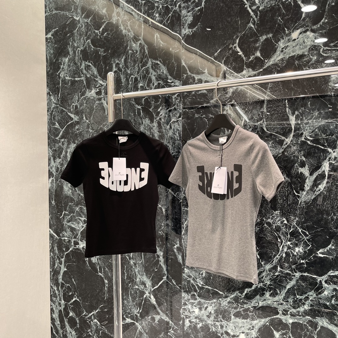 Courrege Early Spring 2025 High-Quality Women’s Short Sleeve T-Shirt with Brand Letters