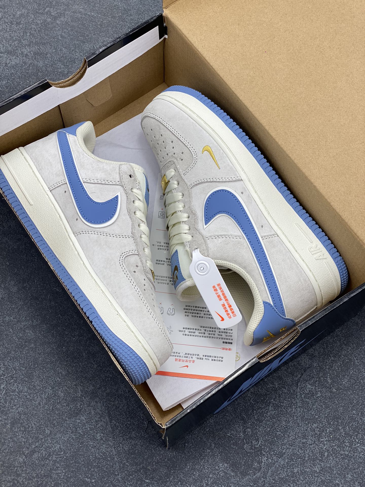 图片[9]-Nike Air Force 1 Low ’07 小勾蓝麂皮 空军一号低帮休闲板鞋 原厂麂皮 原楦原纸板 纯正版型 正品NFC感应芯片 高清洁度 内置全掌气垫 货号：KK5636-210 尺码：36 36.5 37.5 38 38.5 39 40 40.5 41 42 42.5 43 44 44.5 45-选品中心