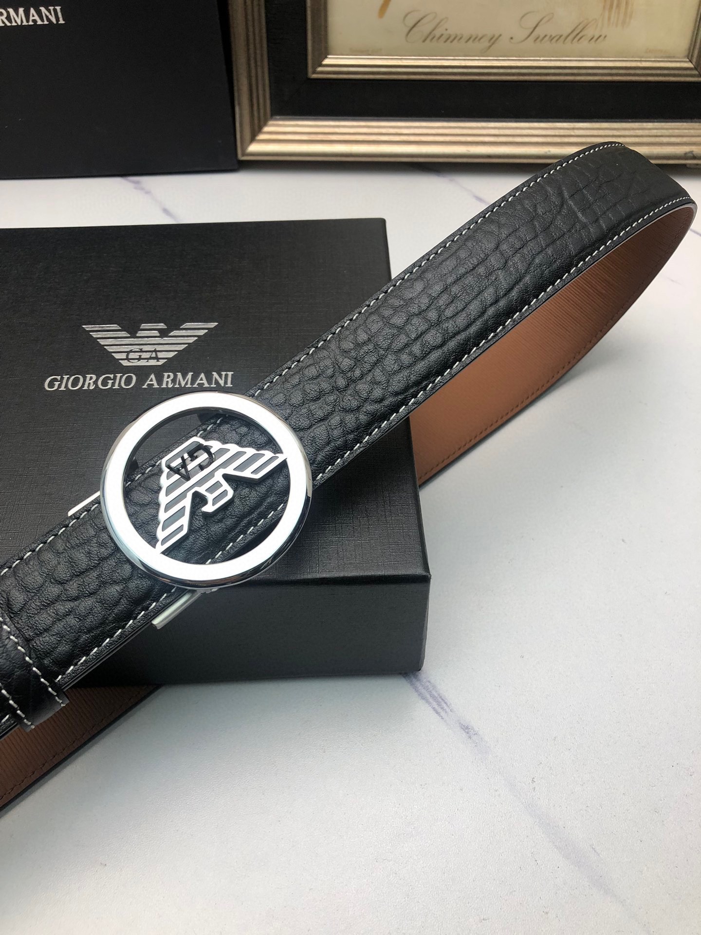 Italian Amani Automatic Belts: Original Oxen Skin, Tailorable with Automatic Buttons - 图片 3