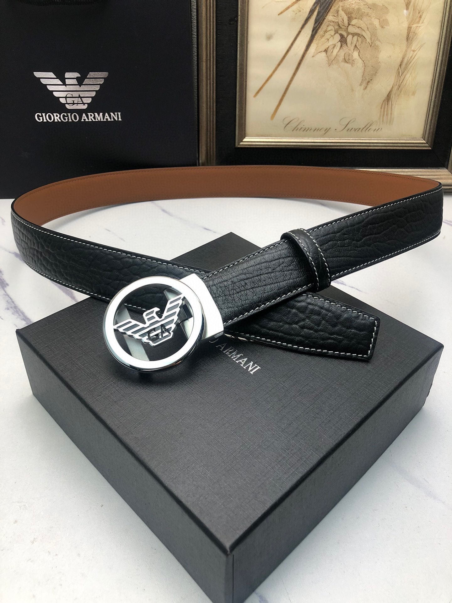 Italian Amani Automatic Belts: Original Oxen Skin, Tailorable with Automatic Buttons - 图片 2