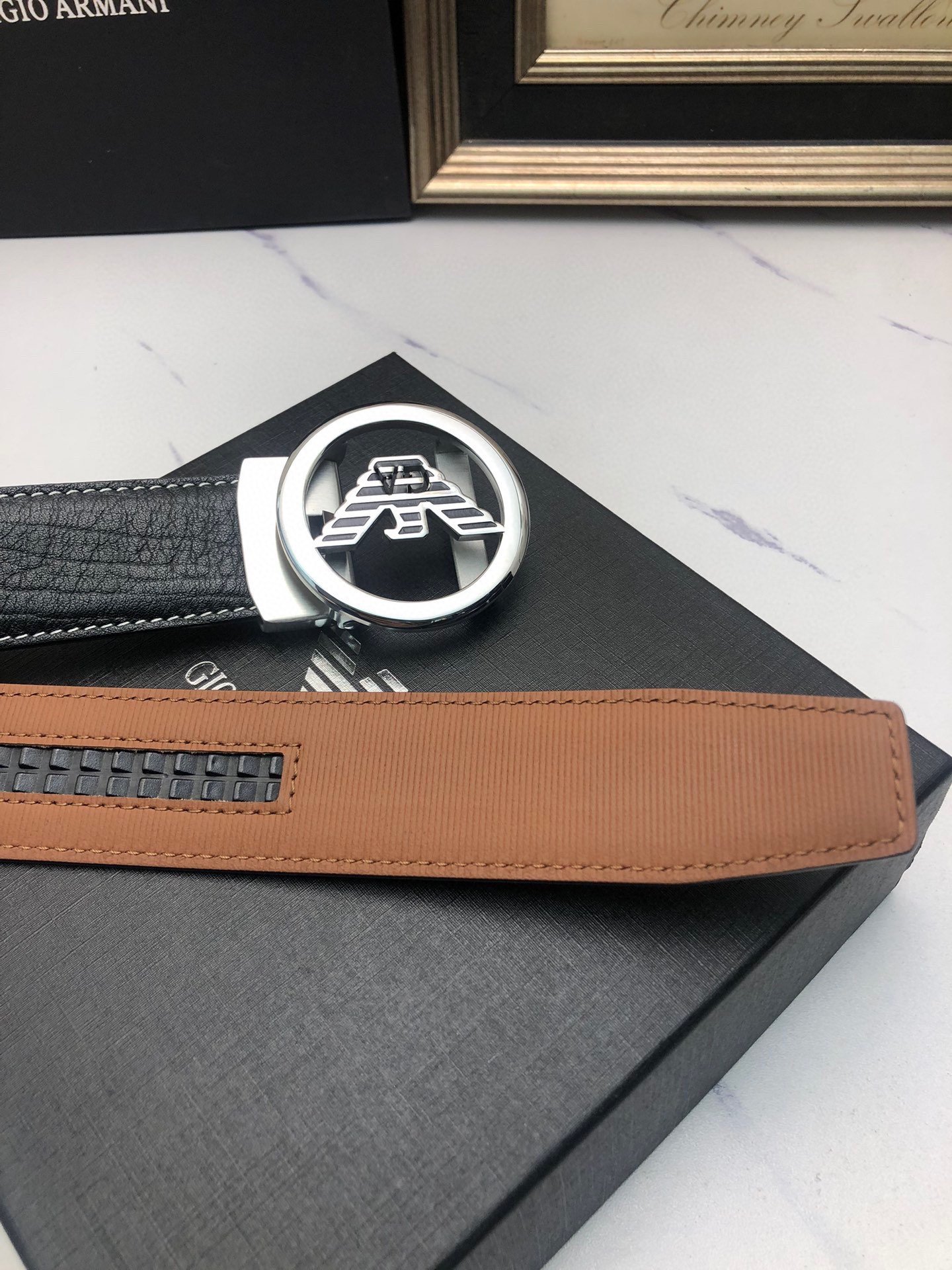 Italian Amani Automatic Belts: Original Oxen Skin, Tailorable with Automatic Buttons - 图片 6