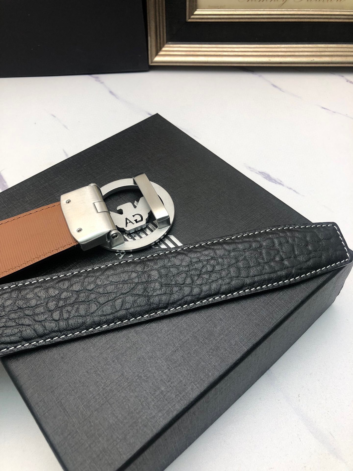 Italian Amani Automatic Belts: Original Oxen Skin, Tailorable with Automatic Buttons - 图片 7
