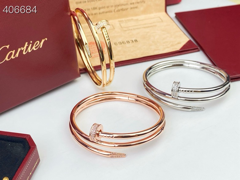 Cartier 卡地亚Cartier双层钉子光面手镯 精益求精里里外外 亚金材质 玫瑰金 白金 黄金