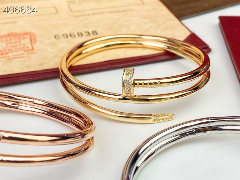 Cartier 卡地亚Cartier双层钉子光面手镯 精益求精里里外外 亚金材质 玫瑰金 白金 黄金