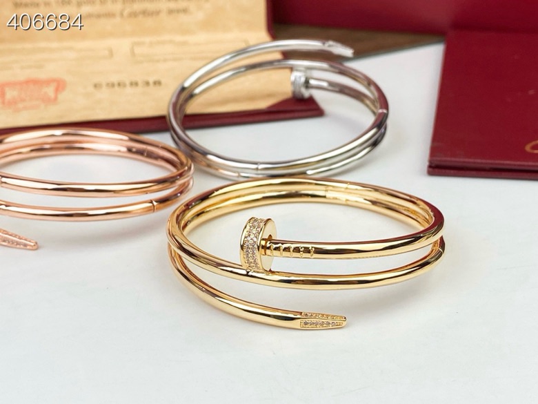Cartier 卡地亚Cartier双层钉子光面手镯 精益求精里里外外 亚金材质 玫瑰金 白金 黄金