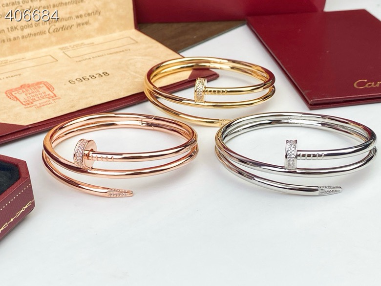 Cartier 卡地亚Cartier双层钉子光面手镯 精益求精里里外外 亚金材质 玫瑰金 白金 黄金