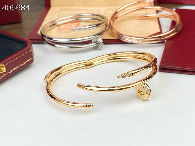 Cartier 卡地亚Cartier双层钉子光面手镯 精益求精里里外外 亚金材质 玫瑰金 白金 黄金