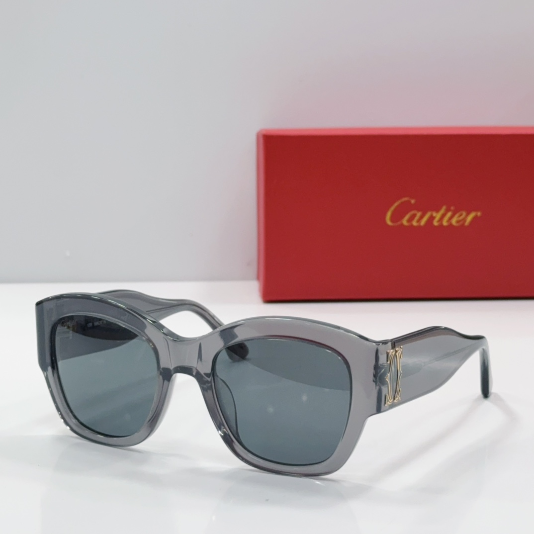 Cartier Sunglasses Acetate Square Gray Frame