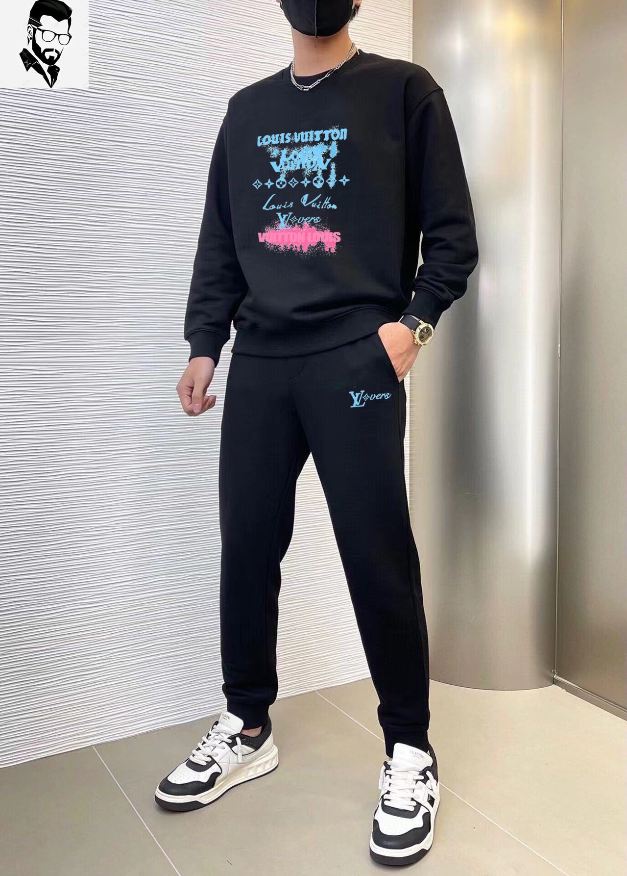 Louis Vuitton 2024 Sweatshirt Set, Premium Cotton Blend, Comfort Fit 2 i1734874010 821 0