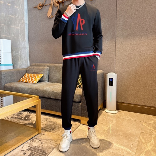 Moncler Men's Black Cotton Sweatshirt & Tracksuit Set - Casual Style 1 Moncler Men's Black Cotton Sweatshirt & Tracksuit Set - Casual Style