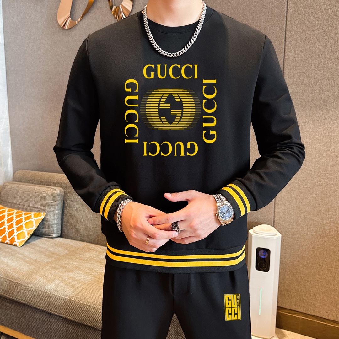 Gucci 2024 Men's Black Cotton Sweatshirt and Pants Set - Elegant & Comfortable 5 i1734874618 4355 3