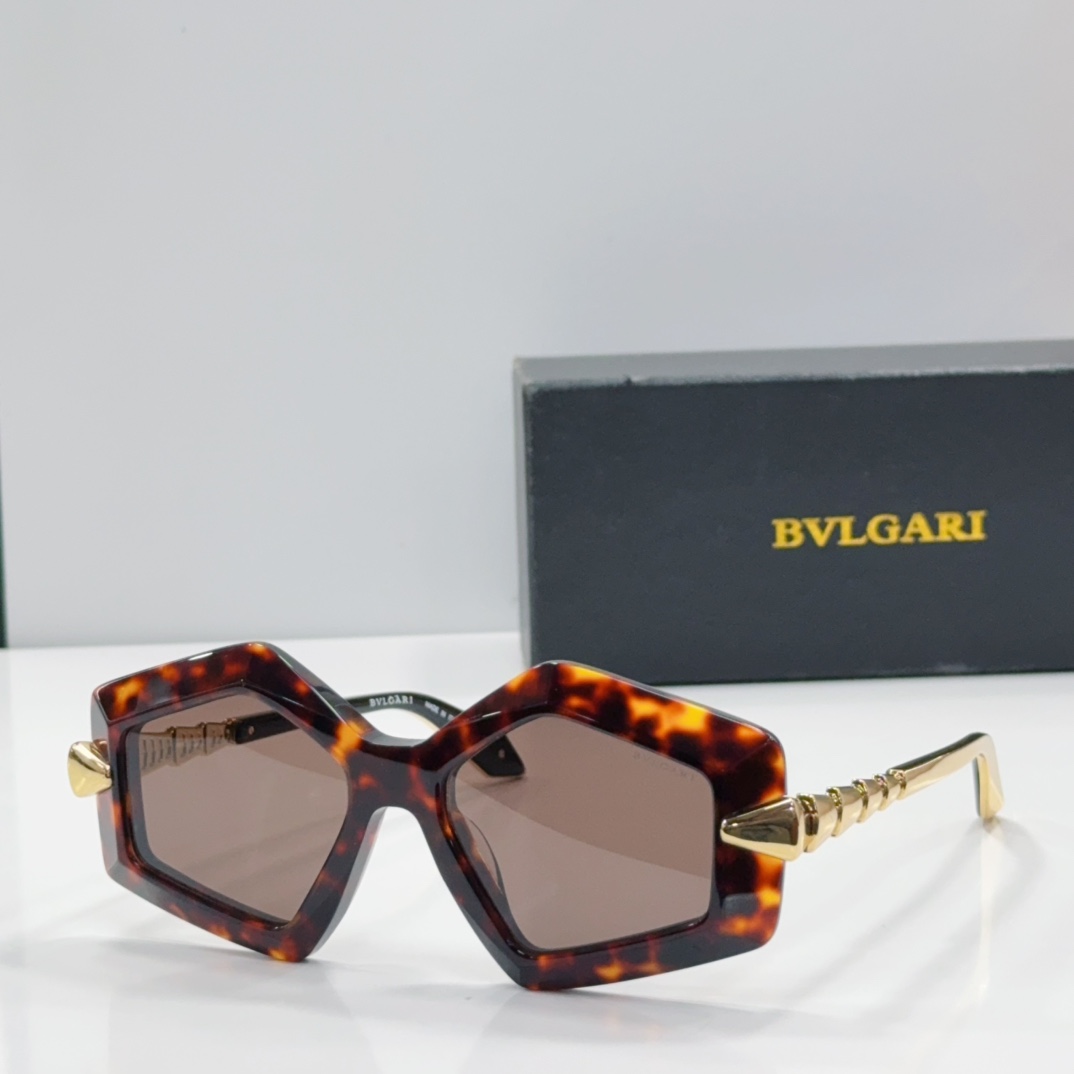 BVLGARI 太阳镜 板材 几何 玳瑁色