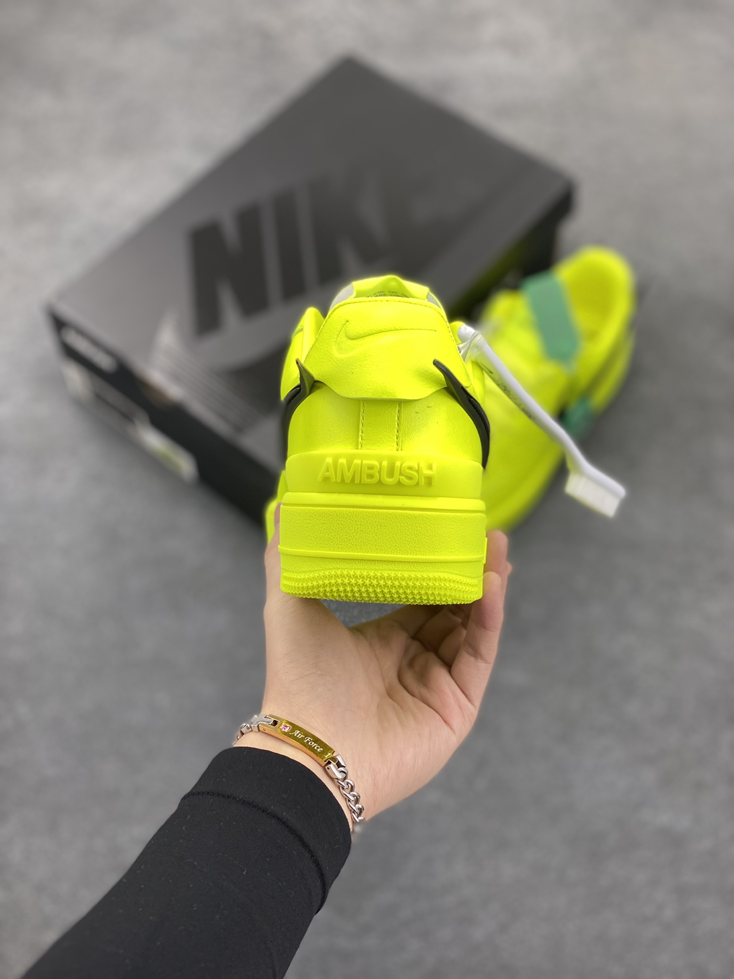 图片[4]-HY版本💯 韩裔美籍设计师Yoon Ahn主理时尚品牌AMBUSH x Nike Air Force 1 Low SP\”Phantom\”空军一号宽底版系列低帮百搭休闲运动板鞋“联名黄黑大钩” 原楦头原纸板 打造纯正空军版型 专注外贸渠道 全掌内置蜂窝气垫 原盒配件 原厂中底钢印、拉帮完美 货号：DV3464-100 尺码：35.5 36 36.5 37.5 38 38.5 39 40 40.5 41 42 42.5 43 44 44.5 45 46 47-选品中心