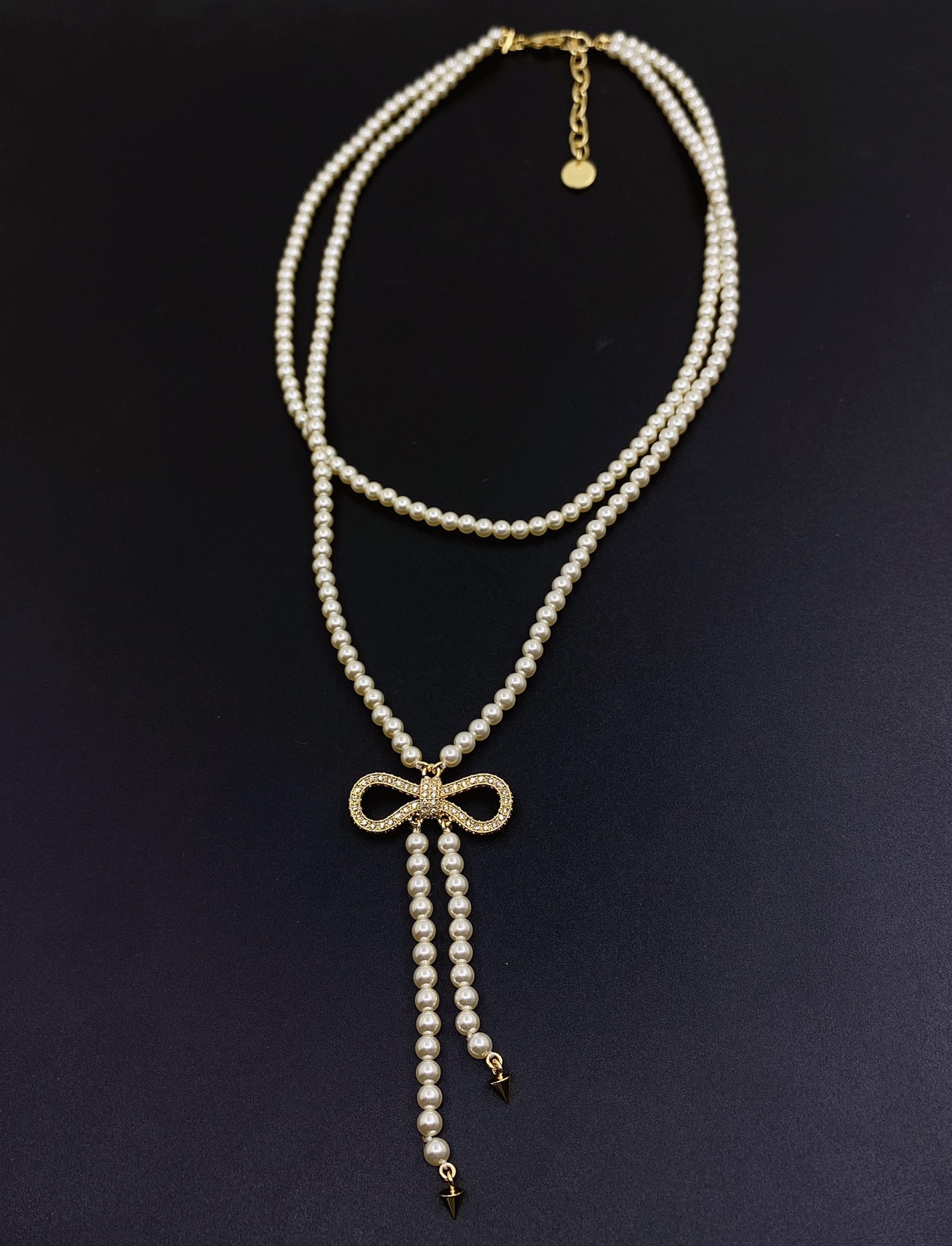 Dior Колье латунь жемчуг