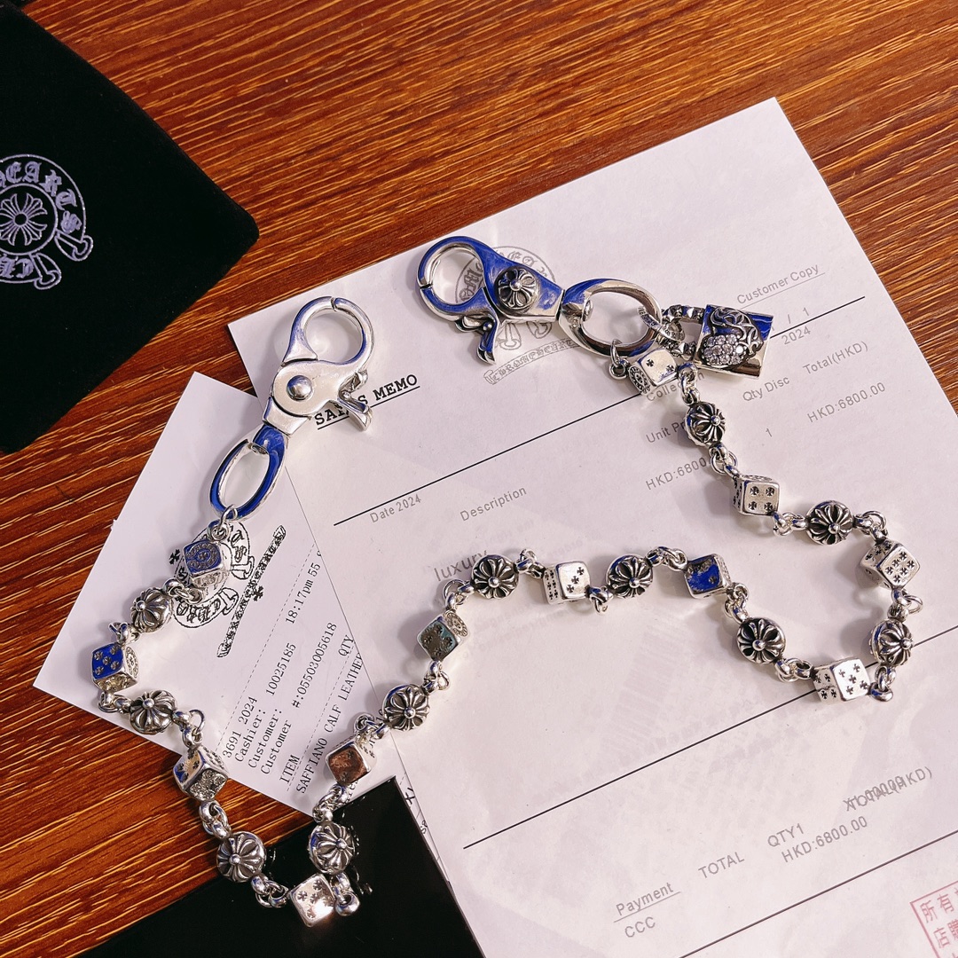 NO:105509,Dice necklace chains, chains, retro old hanging accessories bags, chains, trendy hip-hop punk ins, jewelry boutique, necklace19860909骰子项链裤链包条链复古做旧挂饰包包挂链潮流嘻哈朋克ins,饰品精品,necklace,Jewelry