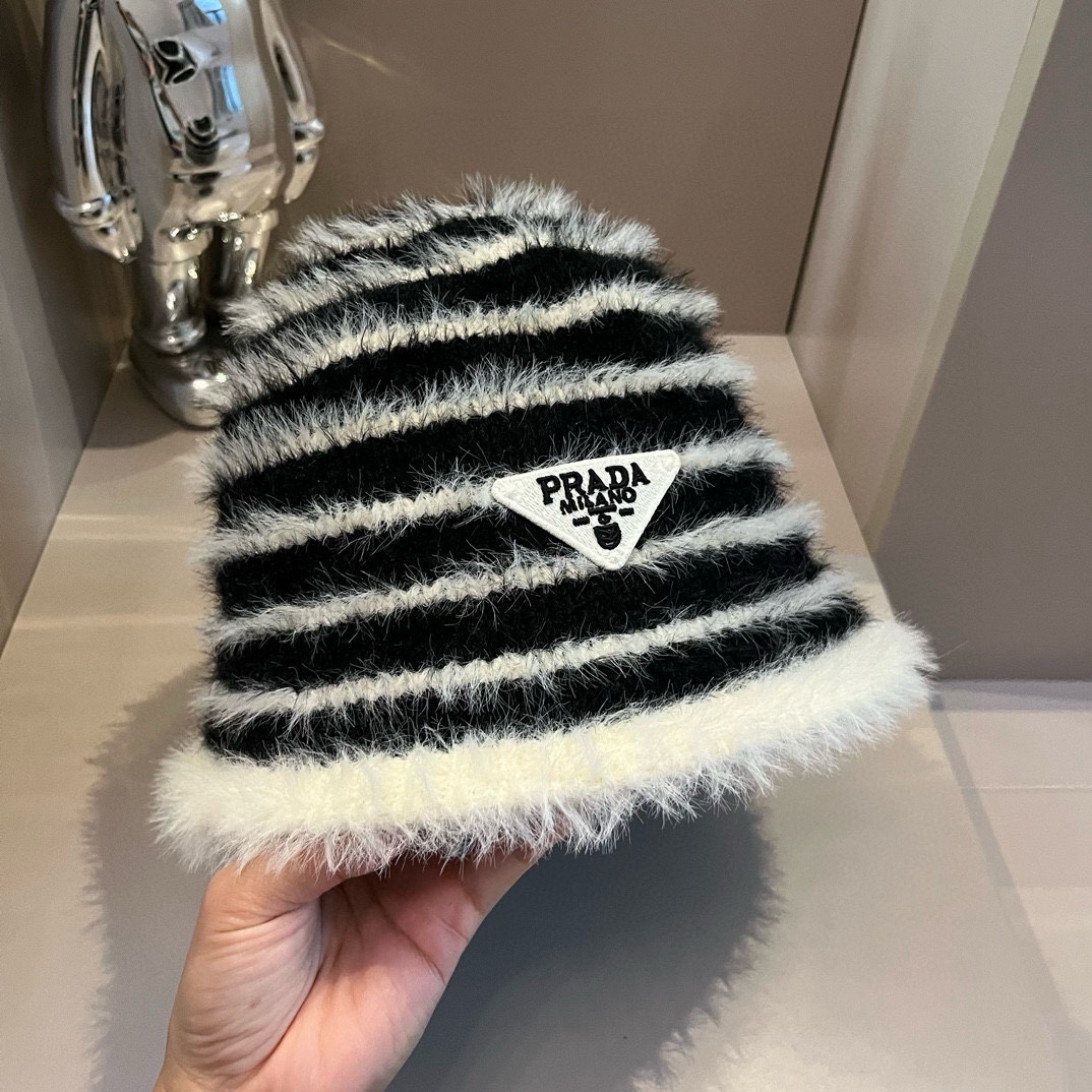 NO:218446,Prada Prada mink knitted hand-catch hat, color block striped fisherman hat hat fisherman hat baseball hat knit hat, hat, prada, prada, espadrilles, hats19860909Prada普拉达水貂绒针织手抓帽,拼色条纹渔夫帽帽子渔夫帽棒球帽针织帽,帽子,prada,prada,espadrilles,hats,hat
