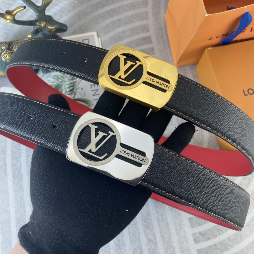 LV💕 特种皮腰带系列 ，原厂五金精品不锈钢扣，手感柔软舒适 宽3.8CM。