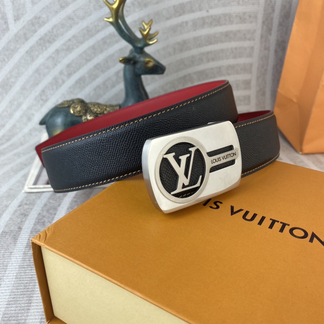 LV💕 特种皮腰带系列 ，原厂五金精品不锈钢扣，手感柔软舒适 宽3.8CM。