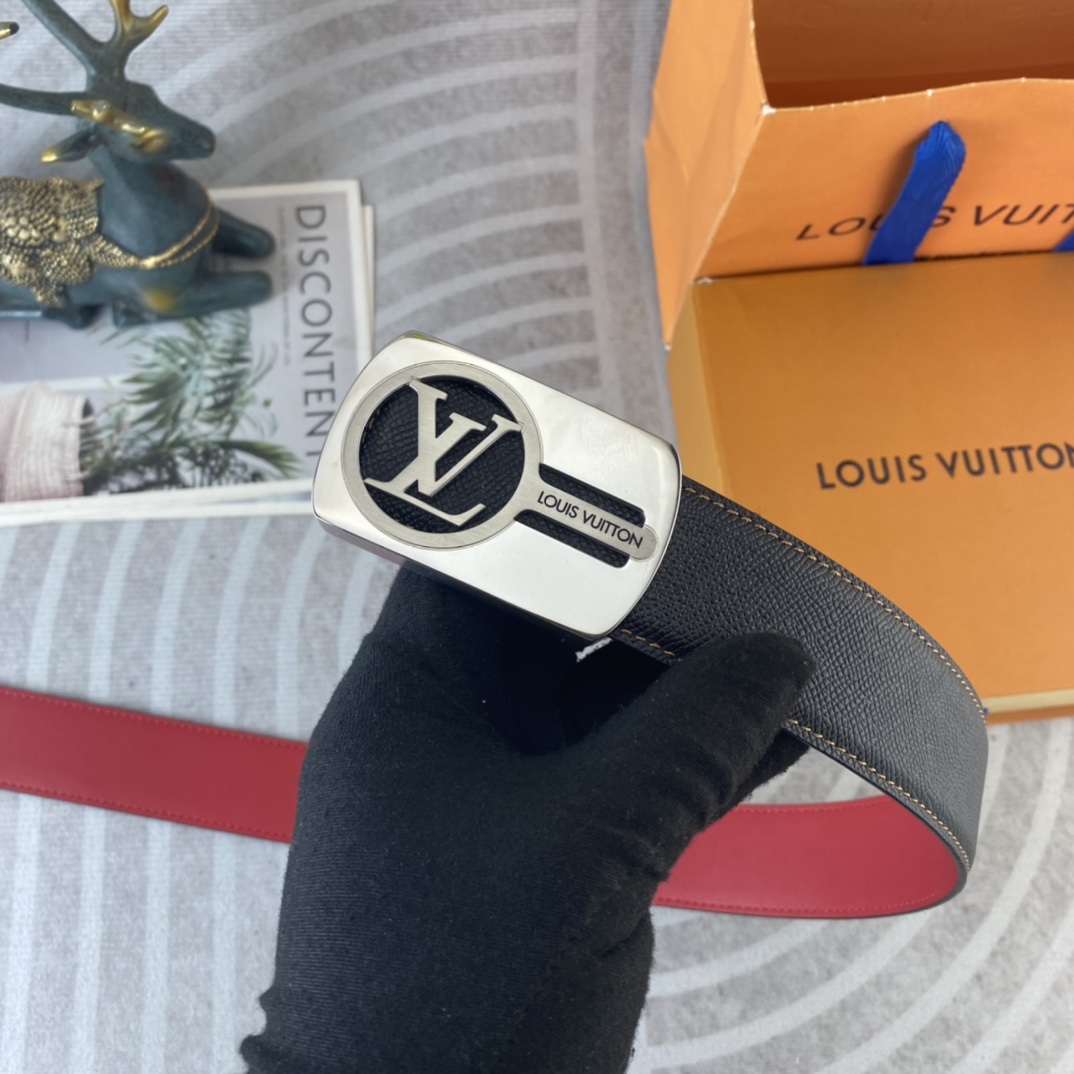 LV💕 特种皮腰带系列 ，原厂五金精品不锈钢扣，手感柔软舒适 宽3.8CM。