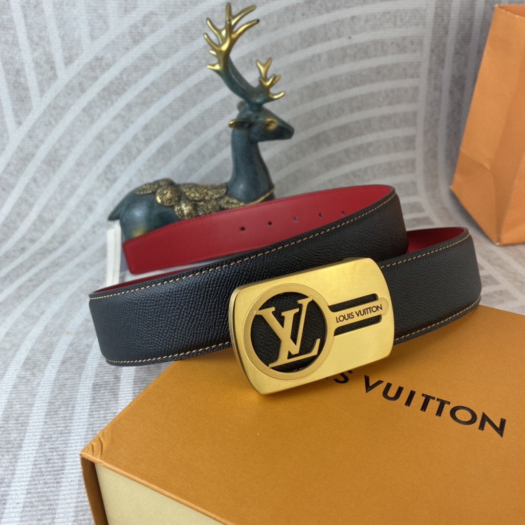 LV💕 特种皮腰带系列 ，原厂五金精品不锈钢扣，手感柔软舒适 宽3.8CM。